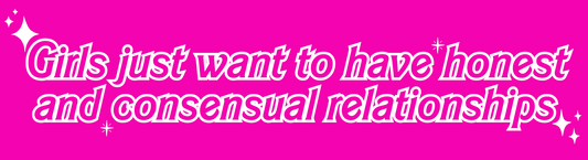 "Girls just want to have" Barbie PINK Bumper Sticker