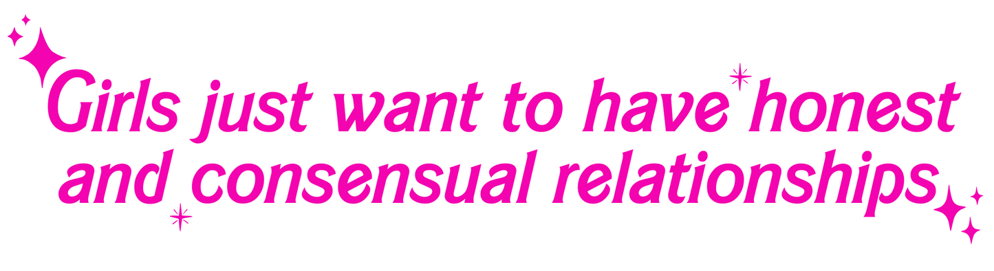 "Girls just want to have" White & Barbie Pink Bumper Sticker